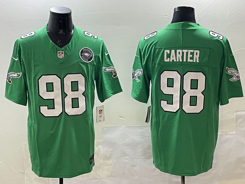 Men Philadelphia Eagles #98 Carter Green three generations 2025 Nike Vapor Limited NFL Jersey style 3